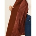thumbnail image 5 of INSPIRE CHIC Manteau d'Hiver pour Femme à Col Montant, à Simple Boutonnage, Long Mi-Cuisse, Brun Rouge, P, 5 of 5