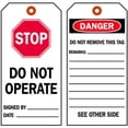 thumbnail image 2 of Brady Danger Tag,7 x 4 In,Bk and R/Wht,PK100 86702, 2 of 2