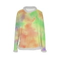 thumbnail image 5 of UTSJKR Christmas Sweatshirts for Women, Faux Fur Trim Casual Loose Long Sleeve Pullover Crewneck Long Sleeve Gradient Pullover Yellow XL, 5 of 5