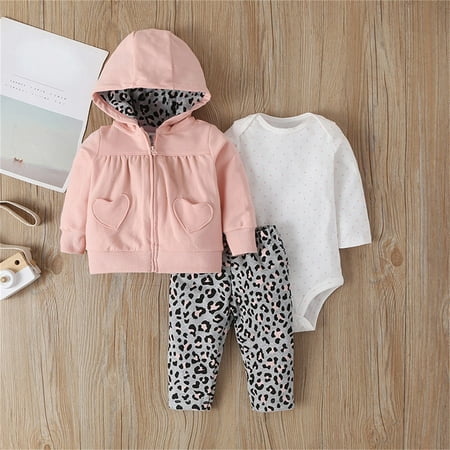 

NIUREDLTD Baby Boys Girls Fall Winter Cotton Animal Hooded Coat Jacket Romper Bodysuit Long Sleeve Pants Clothes Set