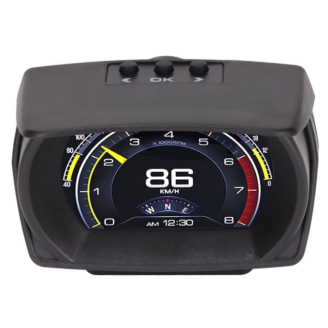 HUD Gauge, Easy Installation Black OBD 9 Alarm Multifunction Vehicle HUD For OBD II Compact Car