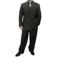 thumbnail image 2 of Sharp Luxurious 2pc Men's Double Breasted Pinstripe Suit w/1 Pair of Socks - Black 58R, 2 of 6