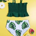 thumbnail image 6 of Auroural Girls Swimsuits Size 7-8 Two Piece Girls Swimwear Size 8 Toddler Girls Bikini pleated solid color printed tube top split swimsuit, 6 of 9
