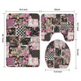 thumbnail image 3 of Pioneer Flower Floral Print Pattern Bathroom Rugs Sets 3 Piece,Toilet Cover Set,Absorbent Non Slip Bathroom Mats Sets with U-Shaped Contour Rug Toilet Rug Set, 3 of 5