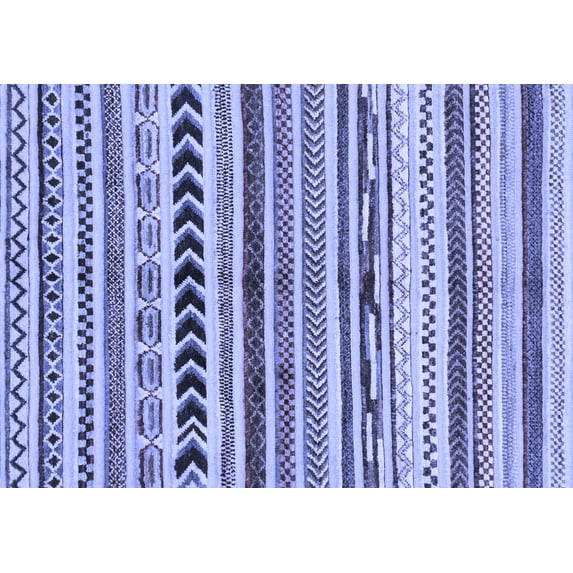 Ahgly Company Machine Washable Indoor Rectangle Abstract Blue Modern Area Rugs, 8' x 10'