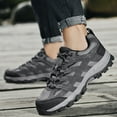thumbnail image 4 of XIMIN Men's Waterproof Non-Slip Hiking Shoes Leather Low-Top Trail Running Sneakers Breathable Lightweight Mesh Travel Shoes Outdoor Trekking Boots (11, Grey), 4 of 8