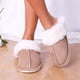 thumbnail image 5 of DQrwqpou Pantuflas térmicas planas antideslizantes suaves y peludas para hombres y mujeres (Caqui 40-41), 5 of 8