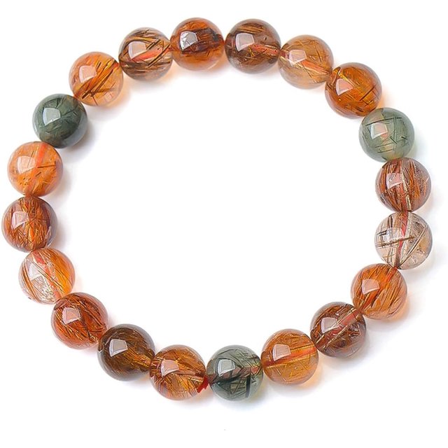 Muko Bracelet pour Femmes et Hommes Perles Rondes Claires en Quartz Coloré Naturel Véritable AAAAA