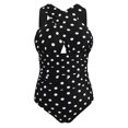 thumbnail image 5 of Babysbule Swimsuits for Women Clearance Women's Dot Printing Conjoined Body Swimsuit Twining Overlapping Bikini Swimsuit, 5 of 6