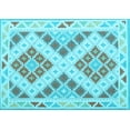 thumbnail image 1 of Ahgly Company Indoor Rectangle Southwestern Light Blue Country Area Rugs, 2' x 4', 1 of 4