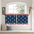 thumbnail image 3 of Country Star Farm Tier Curtains, Red Blue Patriots Stripe American Flag Light Filtering Kitchen Curtains, 2Pcs Rod Pocket Half Window Treatments Panels for Sink Cafe Cabinet Camper 27.5x36 Inches, 3 of 9