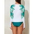 thumbnail image 4 of Charmo Women Color Blocked Swim Shirts Long Sleeve Rash Guard UPF 50+ UV Swimsuit Top, 4 of 7