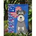 thumbnail image 3 of Salt Pepper Natural Ears Schnauzer USA American Flag Garden Size, 3 of 5