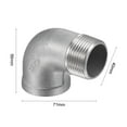 thumbnail image 3 of Uxcell 1 NPT Male to Female Thread Elbow Pipe Fitting 304 Stainless Steel, 3 of 5