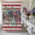 thumbnail image 4 of Independence Day Shower Curtain, 72" x 84", Red White Stripes Red Blue Sunflower Waterproof Bathroom Curtain Washable Shower Curtain Set with 12 Hooks, 4 of 9