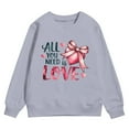 thumbnail image 4 of Toddler Sweatshirt Girls 4t Crewneck Long Sleeve Hooded Sweatshirt Letter Print Funny Tee Tops Infant To Big Kid Sizes Light Gray,4-5 Years, 4 of 4