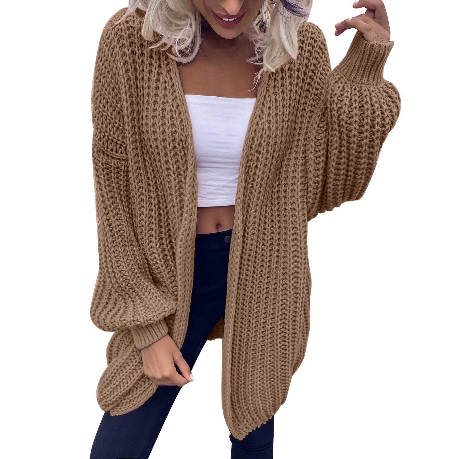Long Thick Sweater Coat Long Cardigan Women's Plus Size