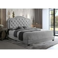 thumbnail image 1 of Helen Queen Size Platform Bed in Grey Velvet (No Box Spring Required), 1 of 4