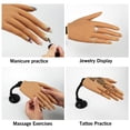 thumbnail image 5 of Mano de práctica de silicona para uñas acrílicas, maniquí femenino flexible y flexible, mano de práctica de tamaño natural con soporte para uñas, herramientas de práctica de uñas (3#-mano derecha), 5 of 5