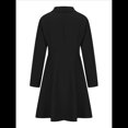 thumbnail image 4 of Vestido Blazer Elegante de Doble Botonadura, Corte Entallado, con Solapa con Muesca, Larga, Informal, para Eventos de Trabajo Negro L, 4 of 8