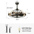 thumbnail image 4 of HOOMEDELIER 27'' Farmhouse Ceiling Fan with Light,Reversible Farmhouse 6-Speed with Remote,3 Blades Vintage Cage Chandelier Fan for Indoor, 4 of 10