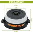 thumbnail image 6 of Microwave Food Splatter Cover & Base Mat,10.5 Inch Large Plastic & Silicone Vented Collapsible Guard Lid, Plate Holder & Kitchen Colander for Meal (Black), 6 of 7