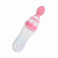 thumbnail image 3 of 90ml Silicone Baby Bottle for Babies and Toddlers with Spoon, Contains Fresh Cereal (Pink), 3 of 4