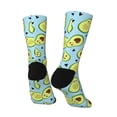 thumbnail image 3 of Goofa Avocado and Hearts Printed Men's Crew Socks, Soft Durable Breathable Moisture-Wicking with Odor Control Cotton socks, 3 of 9