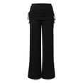 thumbnail image 4 of TYGHBN Women's Casual Pants Lightweight Breathable Summer Beach Trousers Elastic Waist Comfortable Wide Leg Pants for Travel Picnic Home Wear Versatile Basic Solid Color Outfit Petite Dress Pants for, 4 of 4