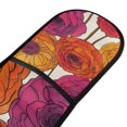 thumbnail image 4 of Yayeee Double Oven Mitt Kitchen Heat Resistant Baking 35" x7" Quilted Glove, Purple Hand Drawn Floral, 4 of 6