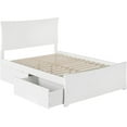 thumbnail image 4 of Leo & Lacey Lit Plateforme Urbain Moderne en Bois Massif avec Rangement Complet, Blanc, 4 of 7