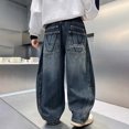 thumbnail image 4 of OJSFQUFP Boys' Jeans Spring and Fall Work Pants Loose Long Pants Straight Leg Pants (5-16Y) Kids Pants Relaxed Fit, 4 of 8