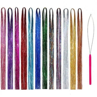 Hair Tinsel Kit With Tool 3200 strands Tinsel Hair Extensions 12 Colors  Fairy Hair Tinsel, Sparkling Shiny Hair Tinsel Heat Resistant  (Plier+Pulling