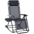 thumbnail image 2 of Outsunny Rocking Anti Gravity Lounge Chair, Folding, Black, 2 of 9