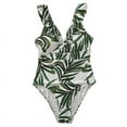 thumbnail image 4 of Sexy One Piece Swimsuit 2023 Women Striped Ruffled Swimwear Women Vintage Print Monokini Female Bodysuit Girl Beach Bathing Suit, 4 of 7