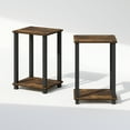 thumbnail image 6 of Furinno Simplistic Compact Bedside Table, Nightstand, Amber Pine/Black, Set of 2, 6 of 7