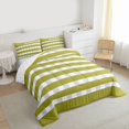 thumbnail image 3 of Homewish Fashion American Flag Bedding Comforter Set, Yellow Green Stripes Twin Comforter Sets, Modern Abstract Ombre Reversible Bedding Set, Ultra Soft Bedroom Decor, 2pcs, 3 of 8