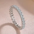 thumbnail image 4 of Elegant Women Engagement Cubic Zircon Party Band 925 Silver Ring Sz 6-10, 4 of 7