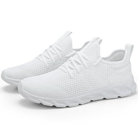 

BUBUDENG Womens Slip-on Sneakers Athletic Walking Sneakers Lightweight Casual Running Gym Shoes Size 9 White