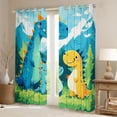 thumbnail image 2 of Manfei Cartoon Dinosaur Curtains Pack of 2 (42x84 Each) for Boys Girls, Blue Orange Dino Curtains Blackout, Cute Animal Living Room Curtains, Luxurious Room Decor, 2 of 6
