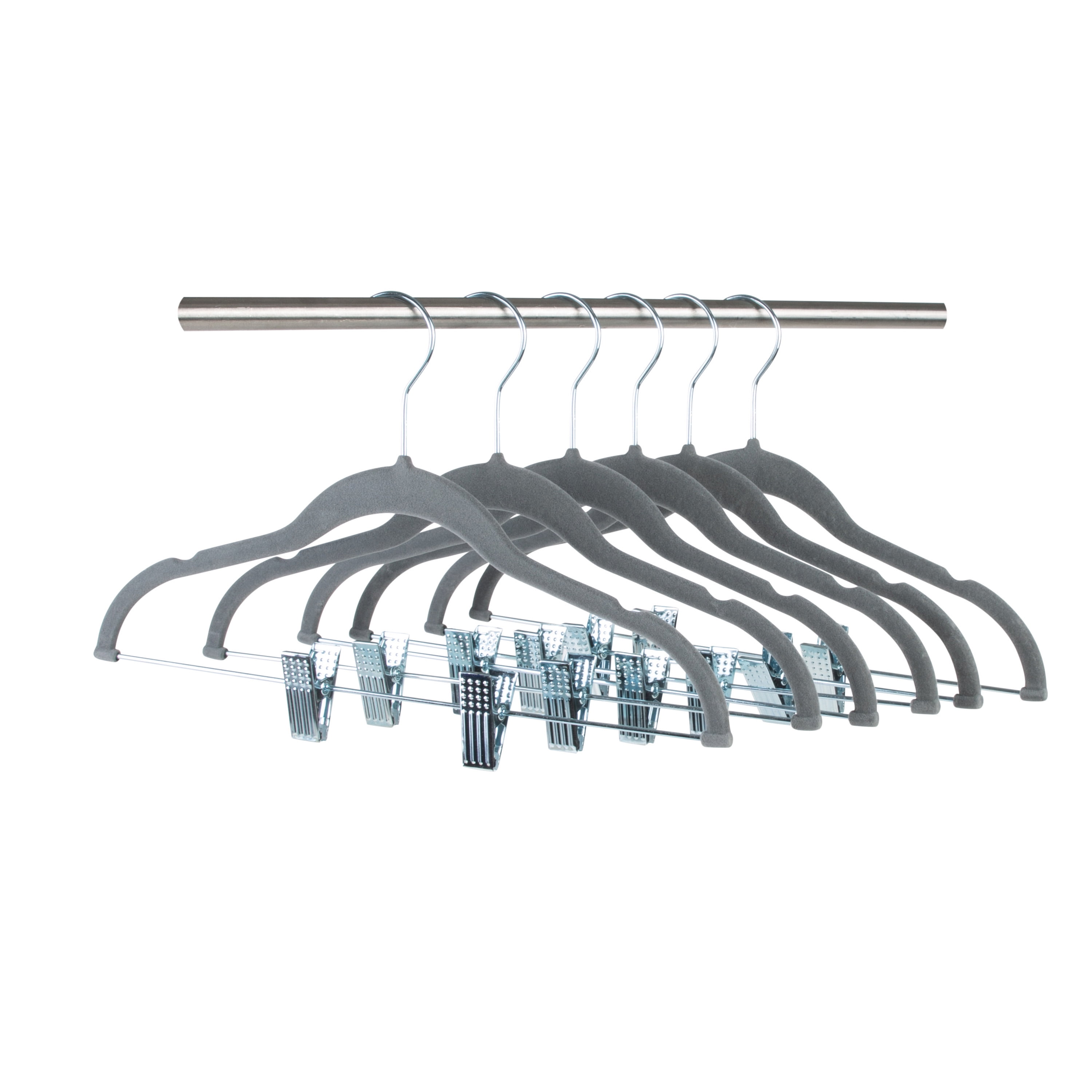 Simplify 24 Pack Children's Velvet Hangers in Grey