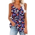 thumbnail image 2 of Cagogo Loose Pleated Tank Tops for Womens Under $10 Spaghetti Strap Sleeveless Floral Printed Scoop Neck Flowy Cami Blouses Summer Basic Workout Yoga Tees Clothes, 2 of 6