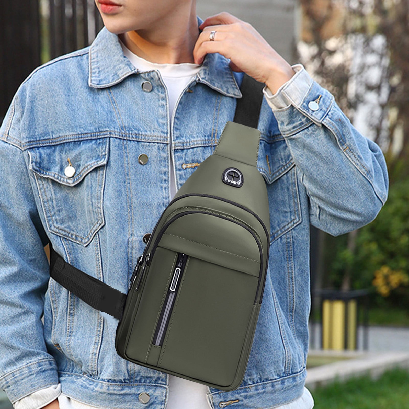 Oxford Sling Backpack Chest Pack,USB Charging Port Backpack 