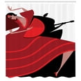 thumbnail image 3 of Ambesonne Spanish Shower Curtain, Baile Flamenco Theme, 69"Wx75"L, Red Vermilion Black, 3 of 3