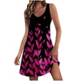 thumbnail image 2 of Ovzne Robes pour Femmes Robe Décontractée avec Poches Robe d'Été Boho de Plage T-Shirts Robe Col en V Ample Robe de Vacances Imprimée Liquidation, 2 of 7
