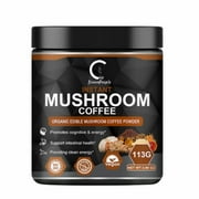 Premium Organic Mushroom Coffee with 7 Superfood Mushrooms - Water Processed Instant Coffee Mix with Lion's Mane, Reishi, Chaga, Cordyceps, Shiitake, Maitake, and Turkey Tail - 113g (3.98oz)