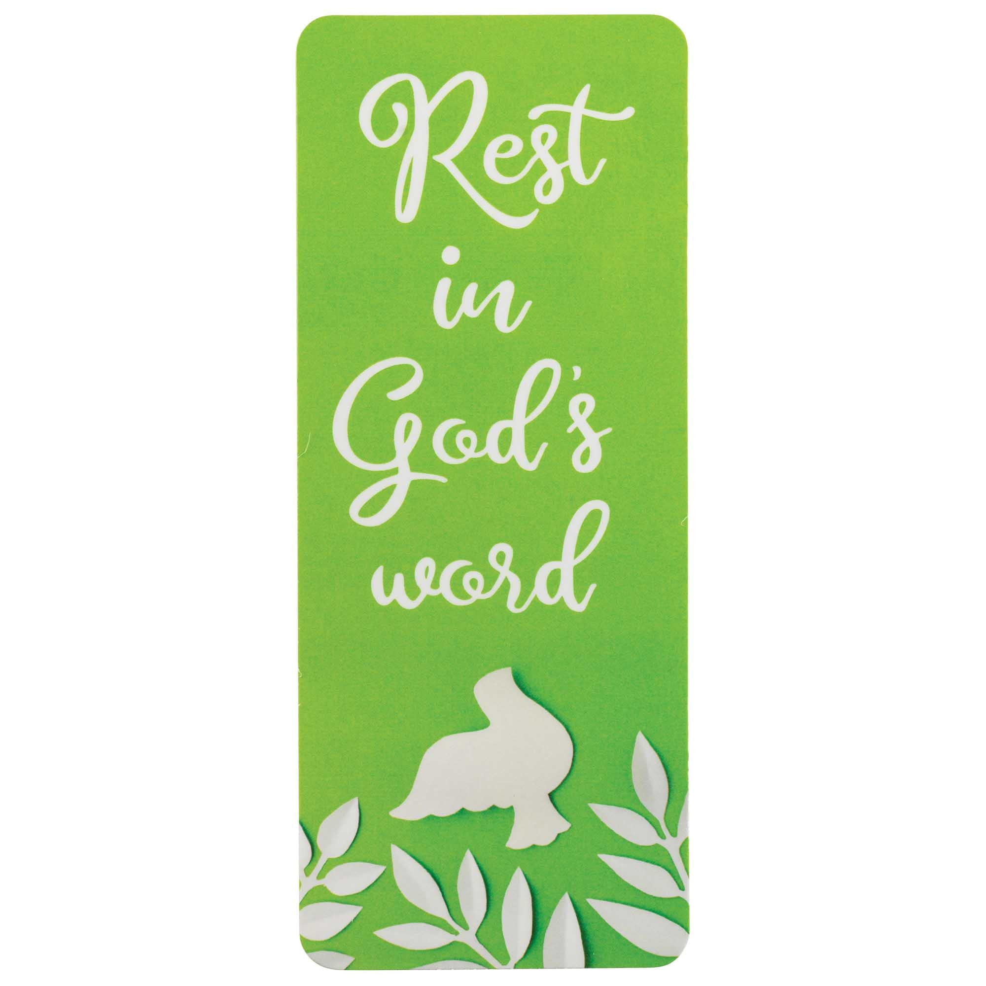 Dicksons Rest in God's Word Lime Green 6.25 inch Paper Bookmark Pack of 12