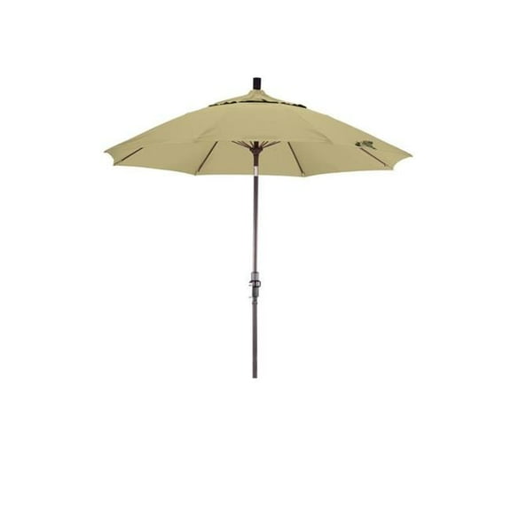 California Umbrella  9 ft. Sun Master Series Aluminum & Fiberglass Crank Collar Tilt Market Umbrella, Beige Sunbrella