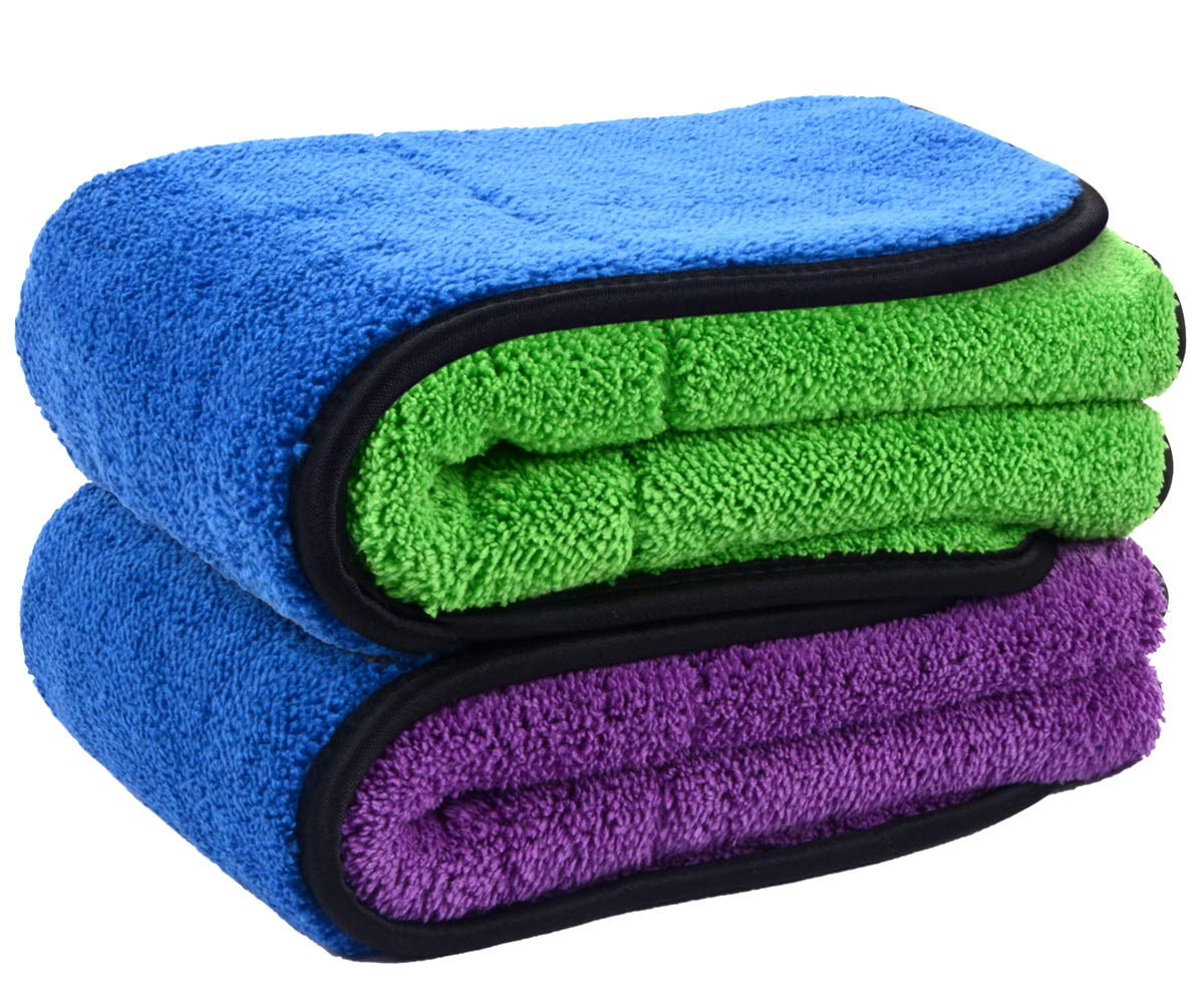 BLUE Microfiber Towel Super Soft Plush Cleaning Cloth 16"x16" Ultra Absorbent 