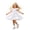 00-White535, variant on WOYY Girls Casual Ruffle Sleeves Dress Cotton Tiered A Line Midi Swing Dress, Blue, Sizes 2-7